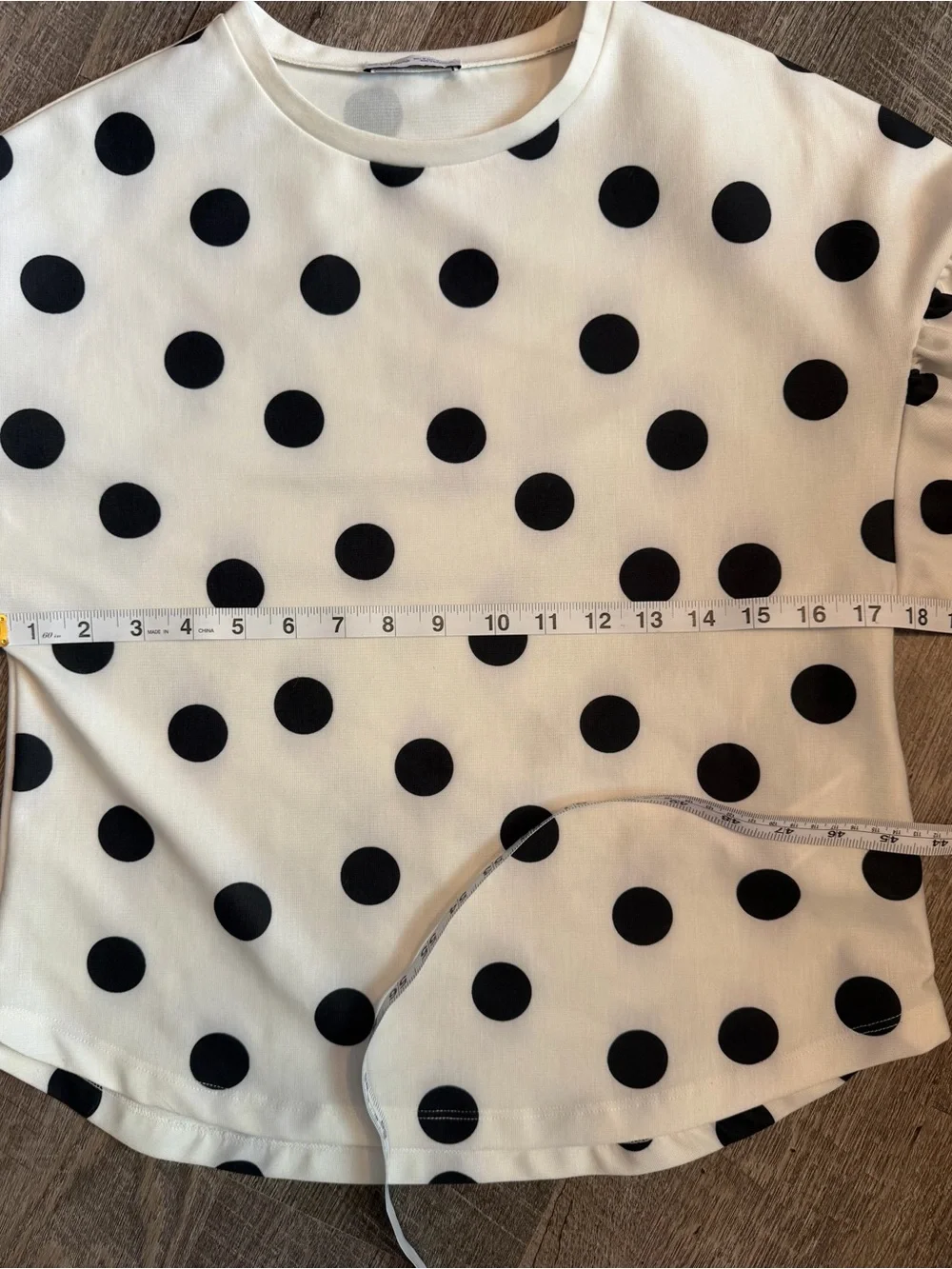Zara Cream Blouse with Black Polka Dots